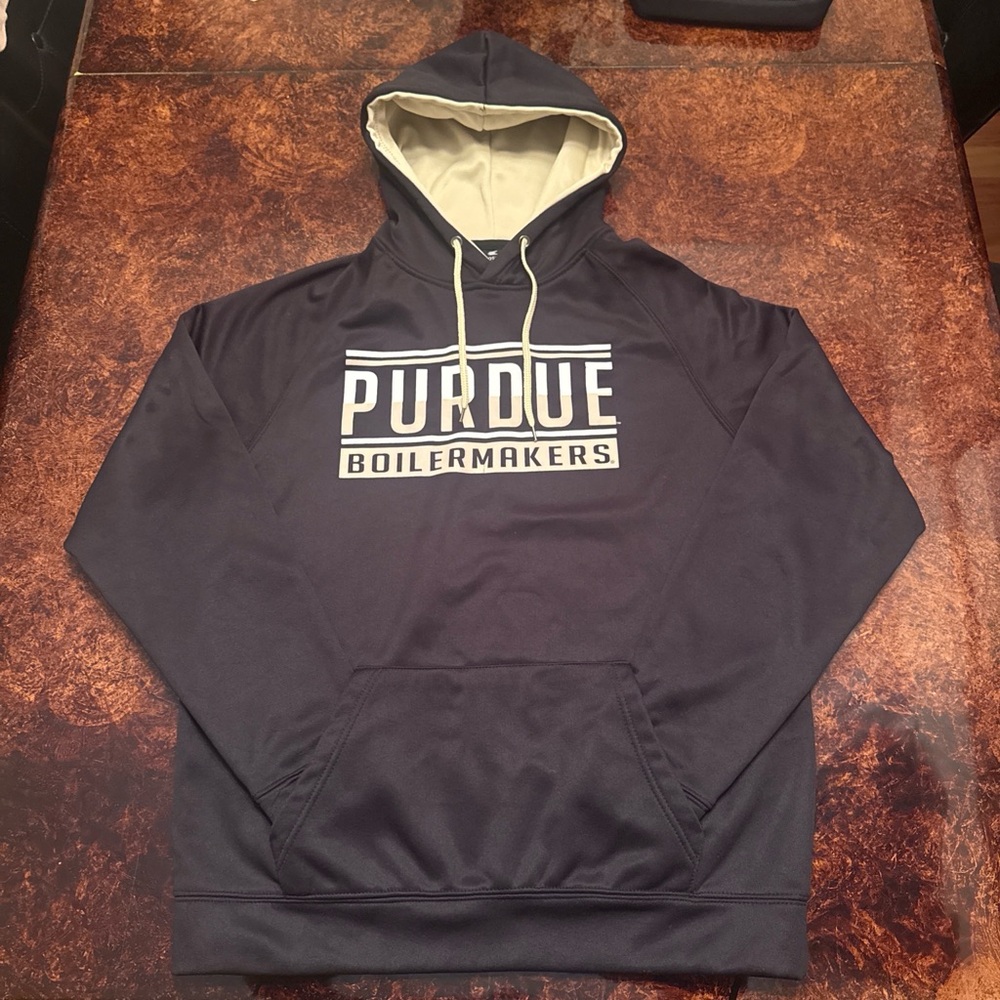 Colosseum Purdue Boilermakers Black and Cream Hoodie
